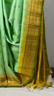 Pista Green Gadwal Silk Saree - SRPGGSS565