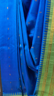 Blue Gadwal Silk Saree - SRBGSS545