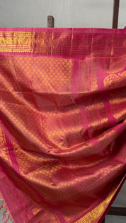 Sky Blue Gadwal Silk Saree - SRSBGSS564