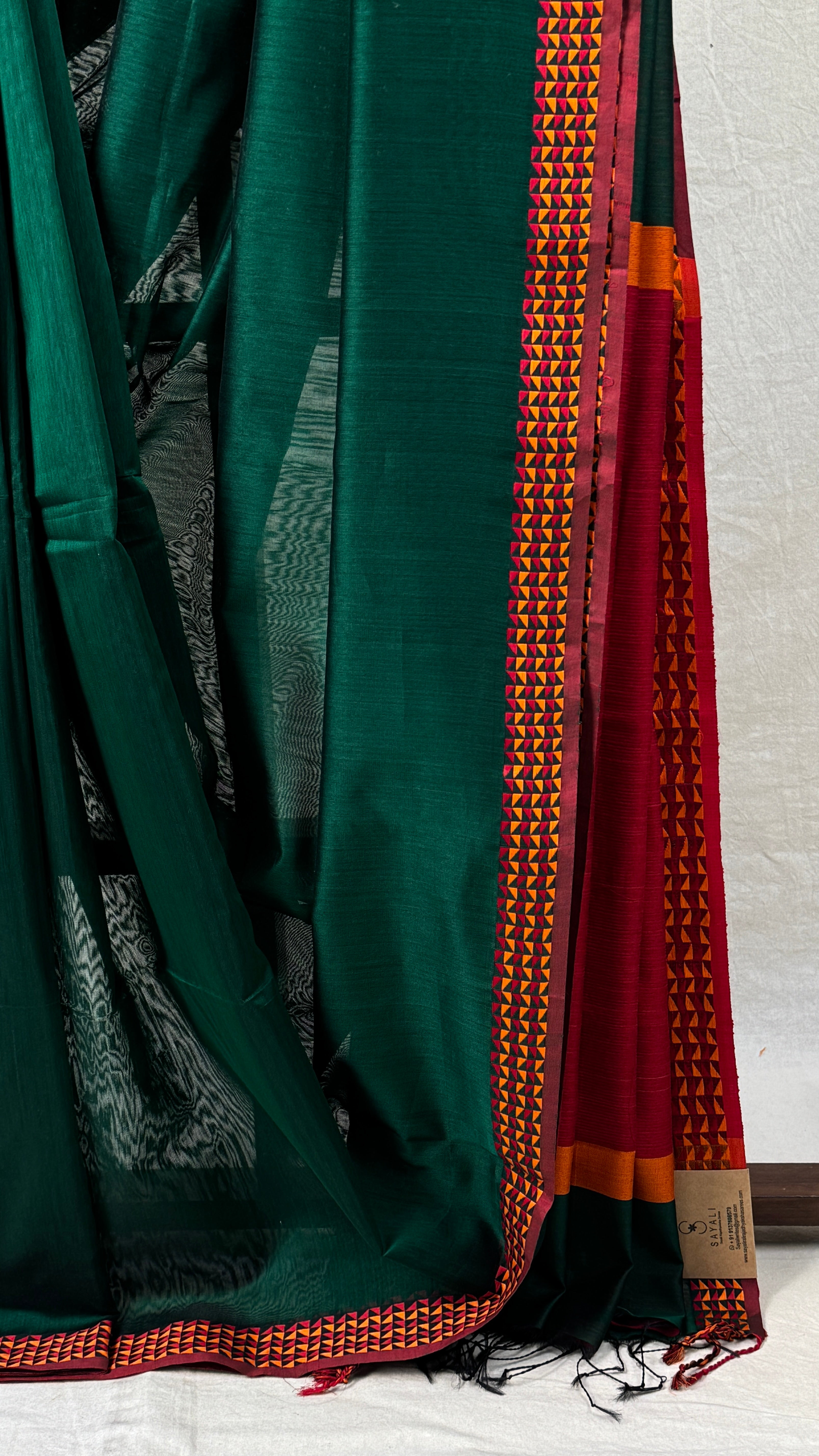 Green Maheshwari Saree - SRGMS775