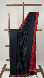Black Maheshwari Saree - SRBMS774