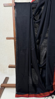 Black Maheshwari Saree - SRBMS774