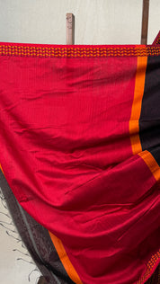 Black Maheshwari Saree - SRBMS774