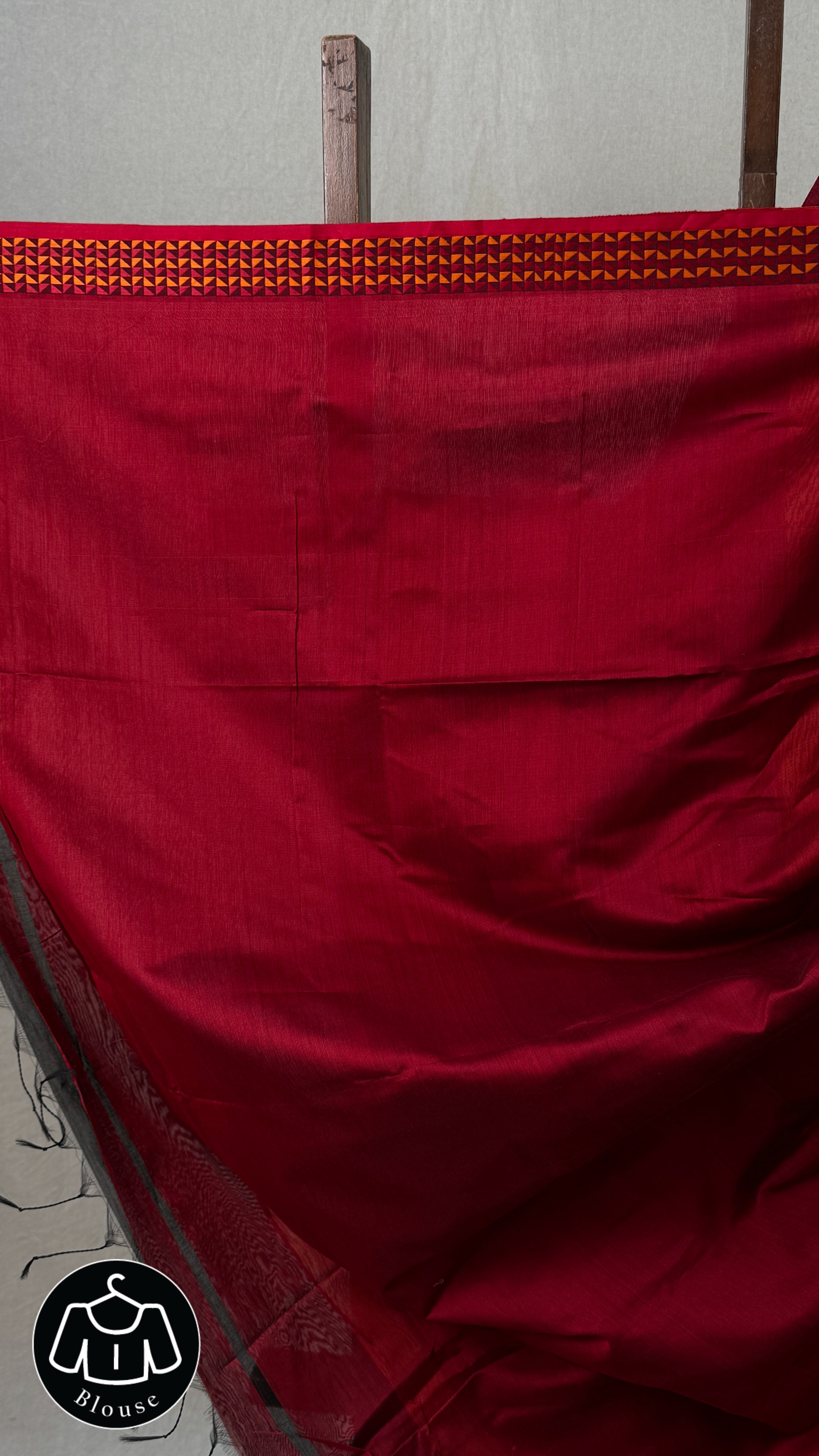 Black Maheshwari Saree - SRBMS774