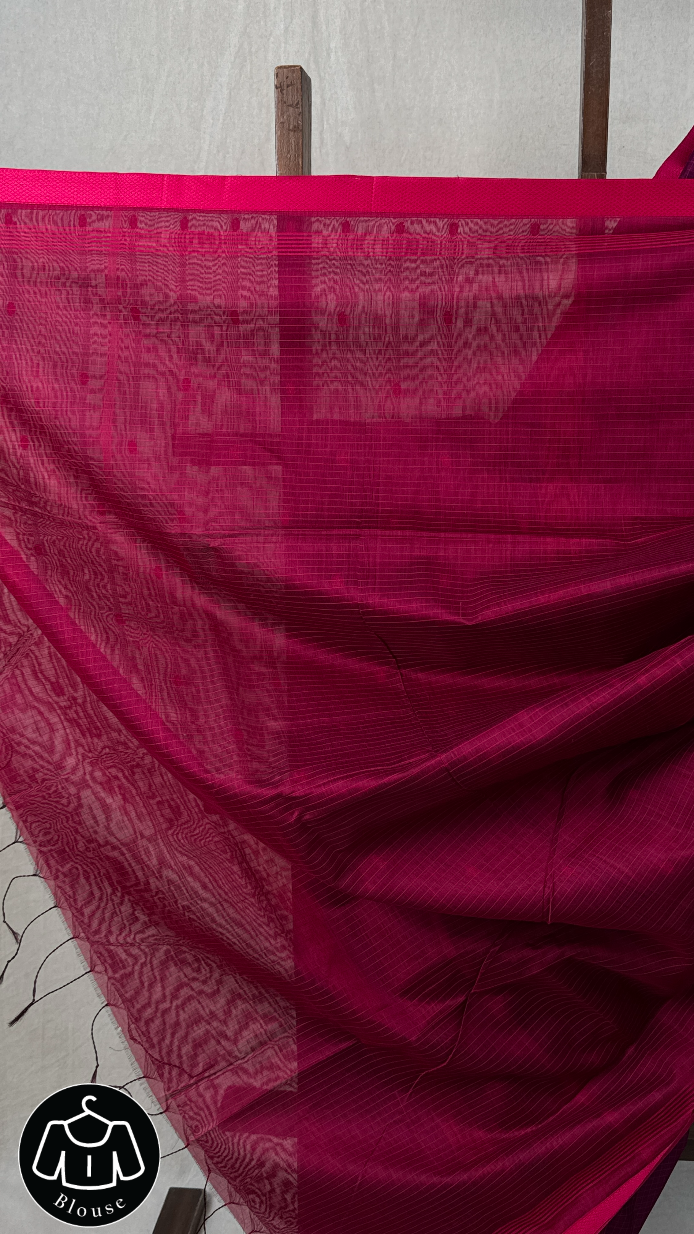 Black Pink Maheshwari Saree - SRBPMS770