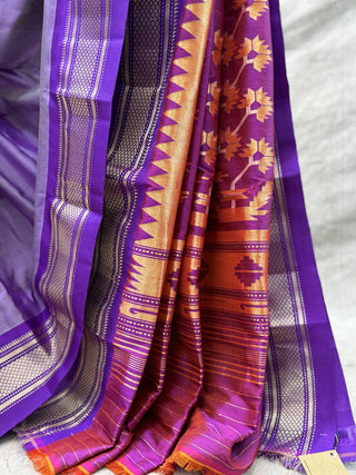 Lavender Silk Paithani Saree-SRLSPS199