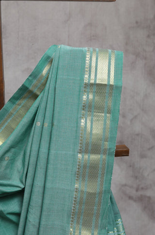 Light Green Cotton Paithani Saree-SRLGCPS215