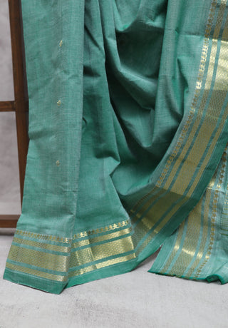 Light Green Cotton Paithani Saree-SRLGCPS215