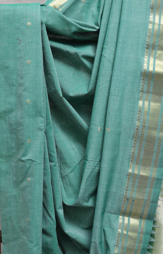 Light Green Cotton Paithani Saree-SRLGCPS215