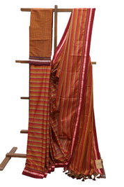 Multicolor Saras Khun Saree With Border- SRMSKS7