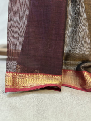 Multicoloured Peacock Cotton Silk Maheshwari Saree -SRMPCSMS263
