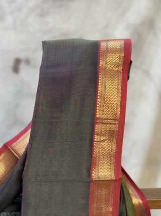 Multicoloured Peacock Silk Maheshwari Saree -SRMPCSMS267