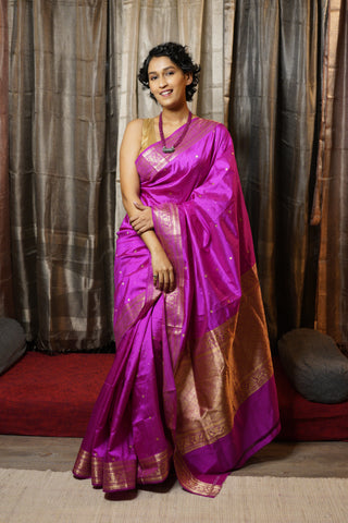 Pink Banarasi Silk Saree-SRPBSS465