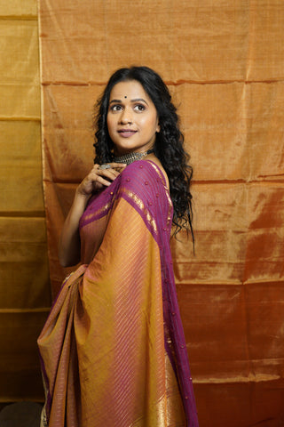 Orange Brick Kanchi Cotton Kalamkaree Saree-SROBKCKS234