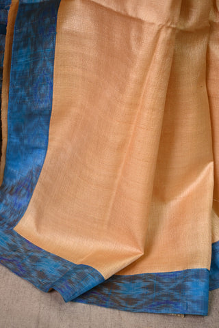 Beige Tussar Silk Patchwork Saree (RD32)