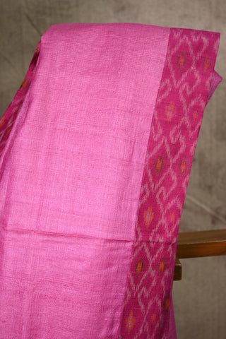 Pink Tussar Silk Patchwork Saree- SRPTSPS2