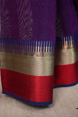 Purple Maheshwari Cotton Silk Saree- SRPMCSS74