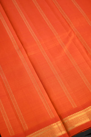 Orange Kanjeevaram Silk Saree With Small Zari Border 46