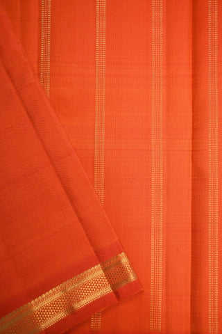 Orange Kanjeevaram Silk Saree With Small Zari Border 46