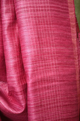 Rani Pink Ghicha Tussar Silk Saree-SRRPGTSS239