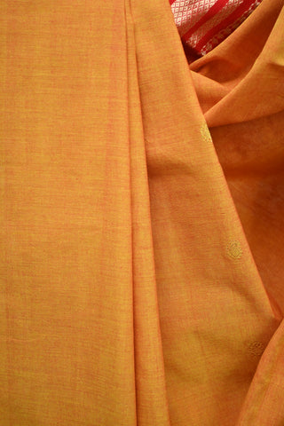 Mustard Yellow Cotton Paithani Saree