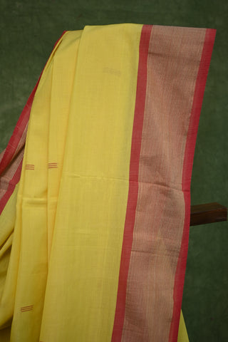 Yellow Cotton Paithani Saree-SRYCPS32