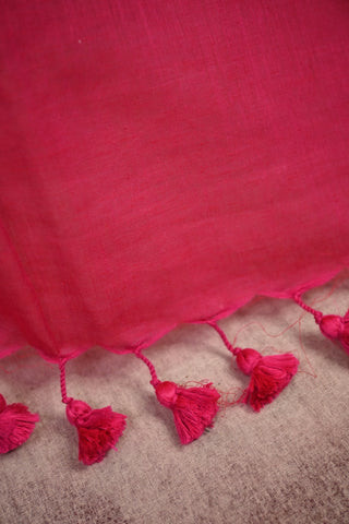Rani Pink Mul Cotton Ruffle Saree-SRRPMCRS54