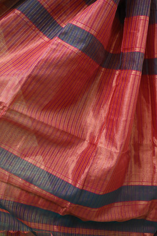 Peacock Green Maheshwari Tissue Silk Saree-SRPGMTSS49