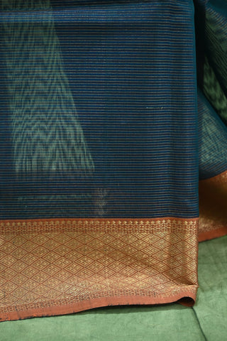 Peacock Blue Maheshwari Tissue Silk Saree-SRPBMTSS54