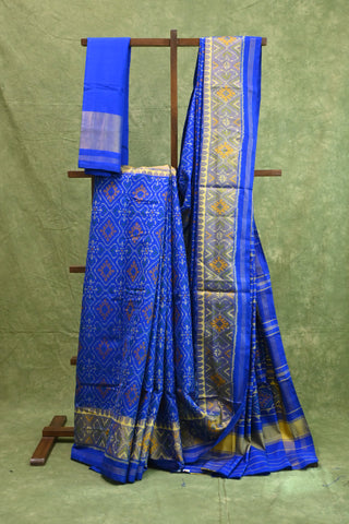 Royal Blue Rajkot Patola Silk Saree - SRRBRPSS16