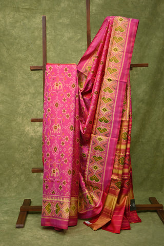 Pink Rajkot Patola Silk Saree-SRLPRPSS25