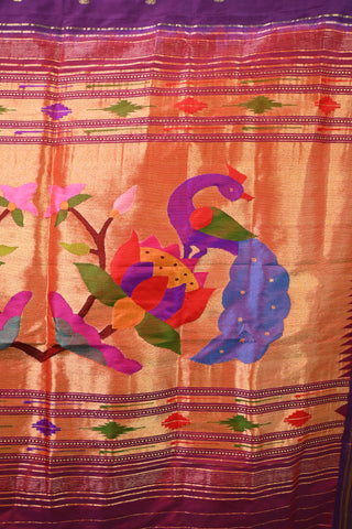 Purple Silk Paithani Saree - SRPSPS9