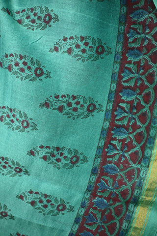 Rama Green HBP Cotton Silk Chanderi Saree-SRRGCSCS149