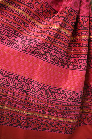 Dark Pink HBP Cotton Silk Chanderi Saree-SRDPCSCS134