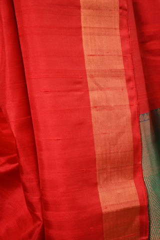 Red Raw Silk Saree With Soft Silk Pallu - SRRSSS18