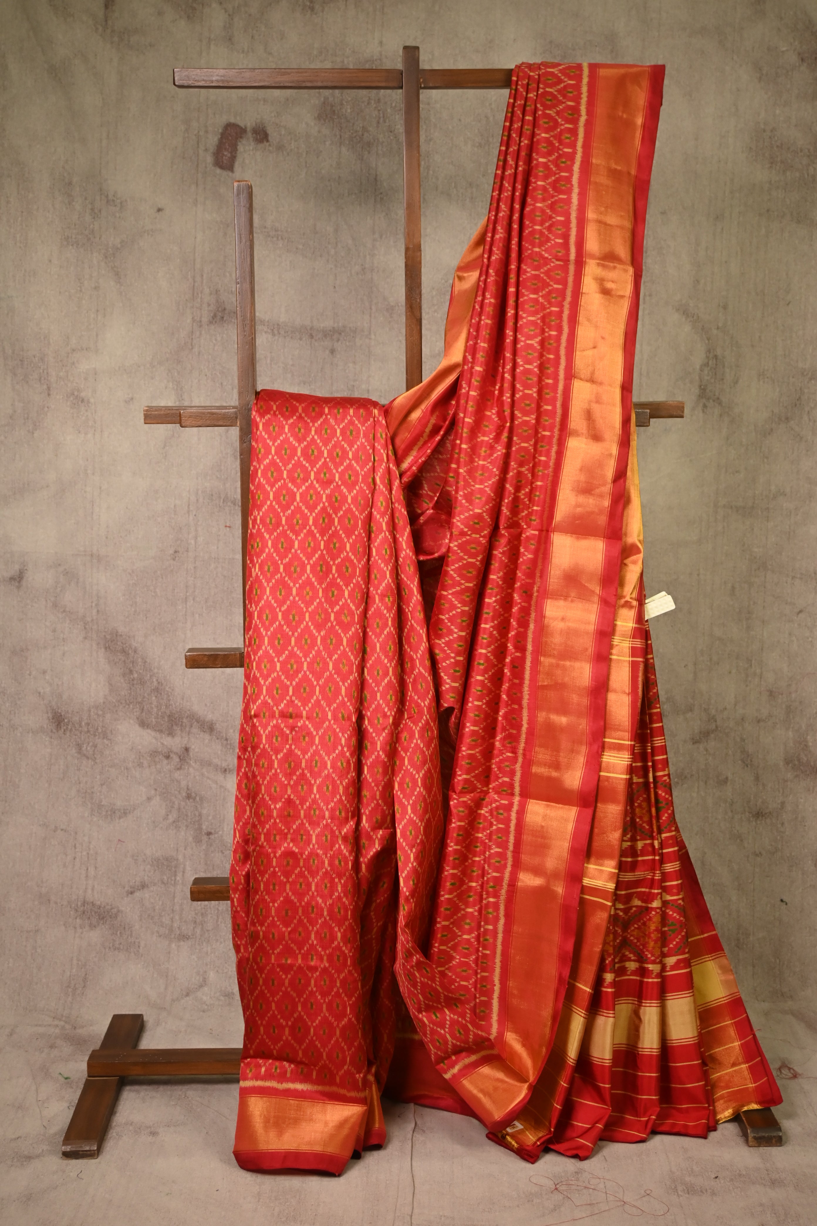 Off White Rajkot Patola Silk Saree