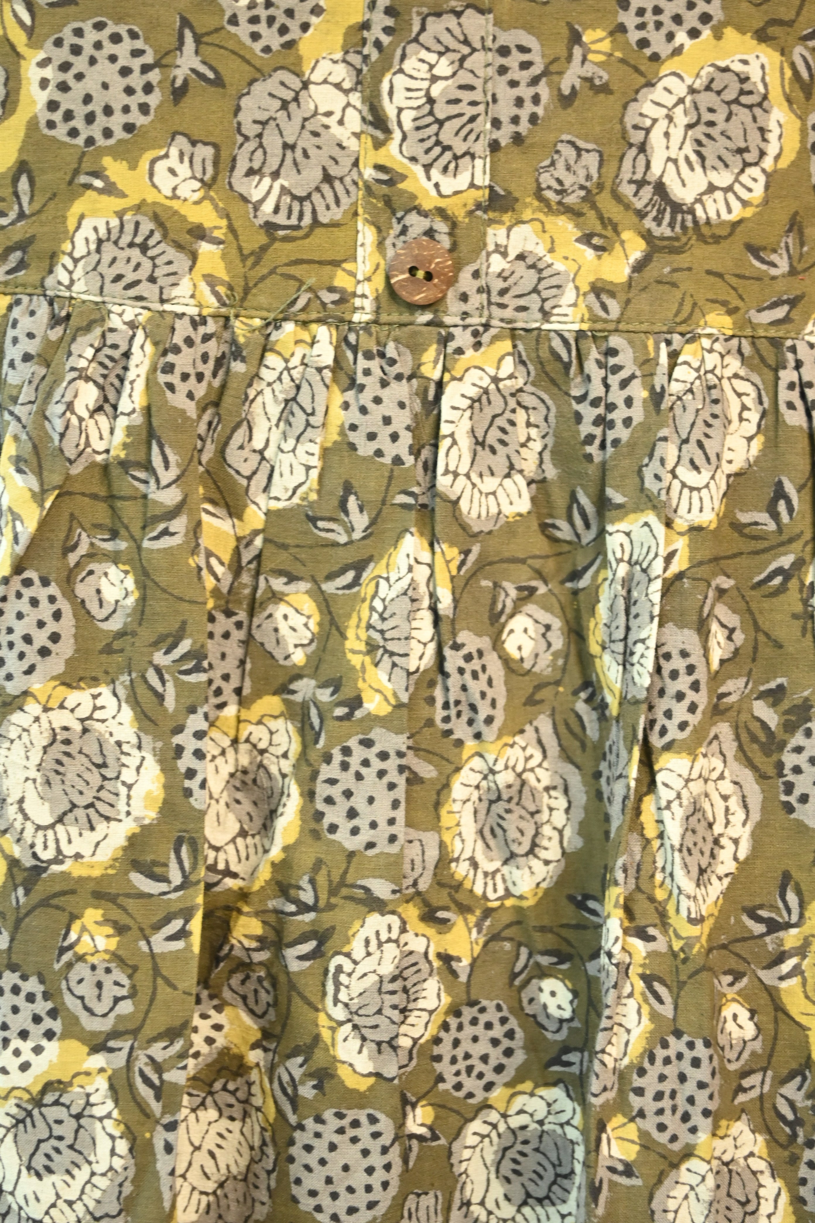 Olive Green Cotton Long Dress- SROGCLD2