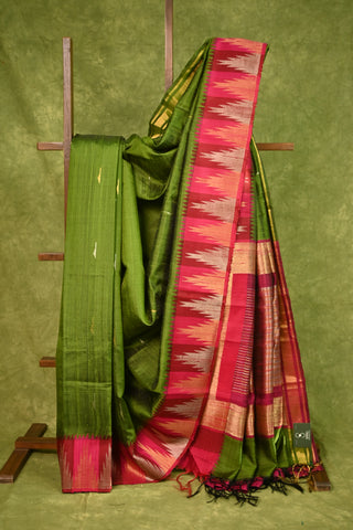 Mehendi Green Raw Silk Saree-SRSMGRSS19