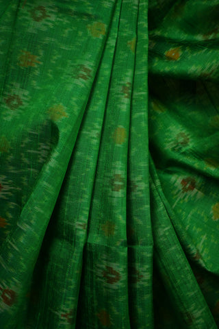 Leaf Green Raw Silk Saree - SRLGRSS9
