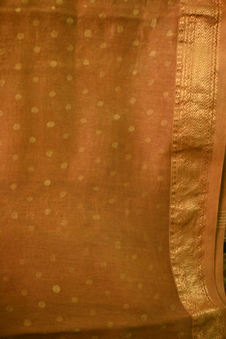 Brown-Mustard HBP Cotton Silk Chanderi Saree-SRBMCSCS184