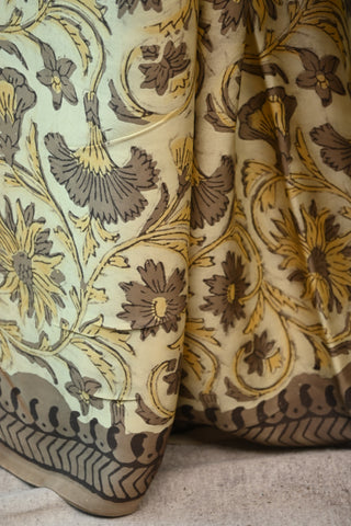 Beige Kashish Modal Silk Saree With Floral Print
