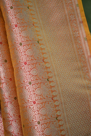 Two Tone Peach Katan Banarasi Silk Saree - SRTTPKBSS82