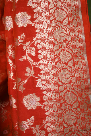 Orange Katan Banarasi Silk Saree - SRRKBSS84