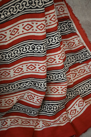Black Modal Silk Saree With Red White Border