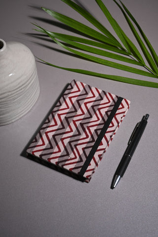 Grey-Maroon HBP Diary With Zigzag Print
