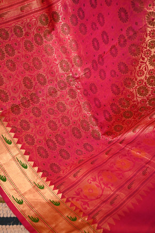 Yellow Soft Silk Saree With Pink Pallu
