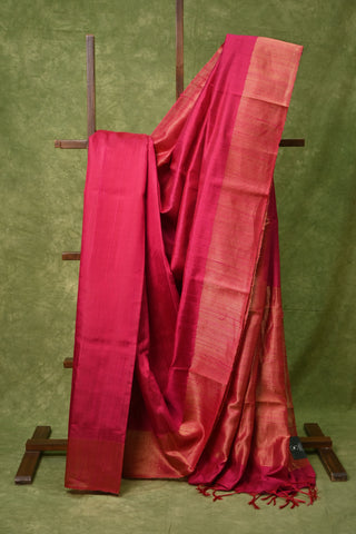 Pink Raw Silk Saree - SRPRSS77