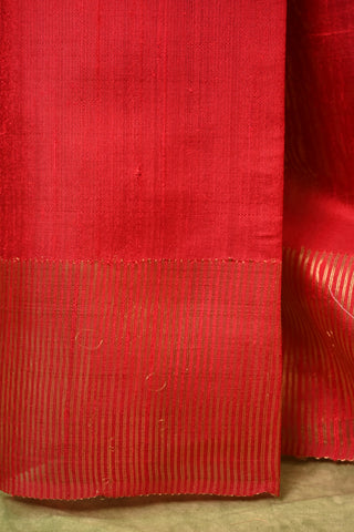 Red Raw Silk Saree - SRRRSS83
