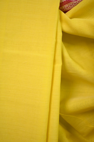 Plain Lemon Yellow Cotton Ilkal Saree-SRLYCIS26