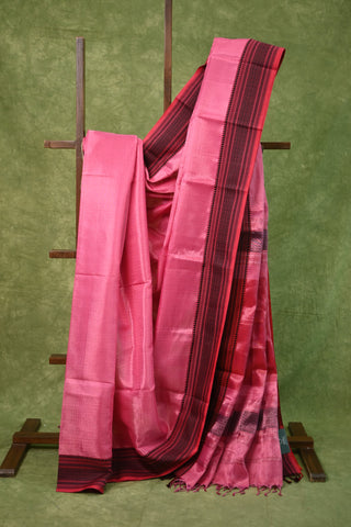 Light Pink Silk Maheshwari Saree - SRLPCSMS112